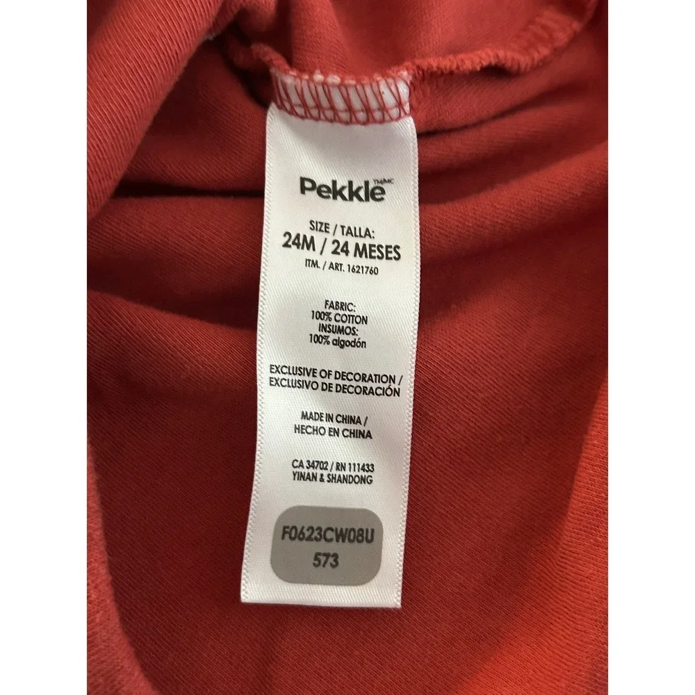 Pekkle Baby Boys Red Elephant Henley Long Sleeve Bodysuit 24M 1337
